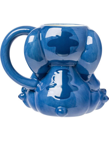 Taza Cerámica 3D Lilo y Stitch Ohana 20 Onzas Silver Buffalo