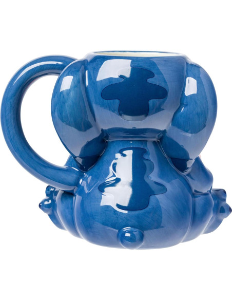 Taza Cerámica 3D Lilo y Stitch Ohana 20 Onzas Silver Buffalo