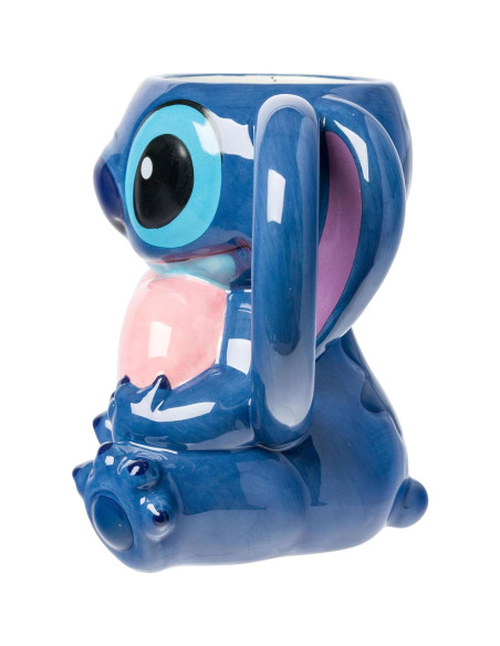Taza Cerámica 3D Lilo y Stitch Ohana 20 Onzas Silver Buffalo
