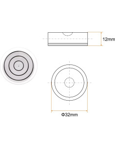 Niveles de Burbuja Circulares HARFINGTON 32mm 3pcs Blanco 2