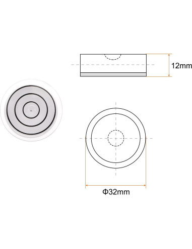 Niveles de Burbuja Circulares HARFINGTON 32mm 3pcs Blanco