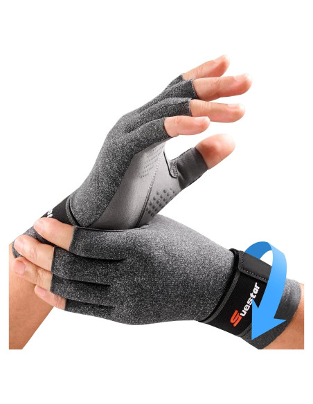 Guantes de Artritis SueStar con Soporte para Muñeca y Agarre Antideslizante