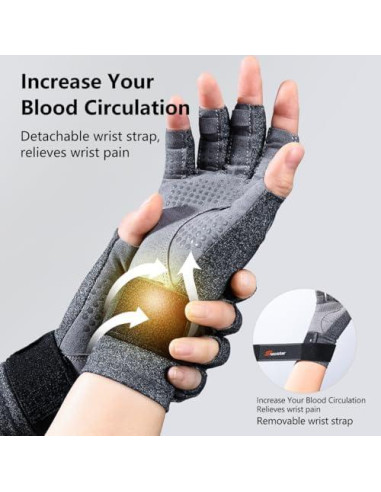 Guantes de Artritis SueStar con Soporte para Muñeca y Agarre Antideslizante