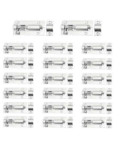 Paquete de 20 Pestillos de Barril QWAQi 7.62 cm Acero Inoxidable