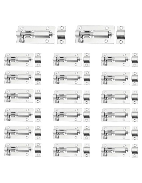 Paquete de 20 Pestillos de Barril QWAQi 7.62 cm Acero Inoxidable