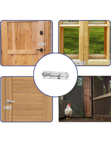 Paquete de 20 Pestillos de Barril QWAQi 7.62 cm Acero Inoxidable