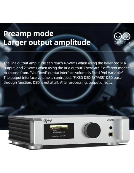 Decodificador y Amplificador SABAJ A20d 2023 MQA Bluetooth 5.0