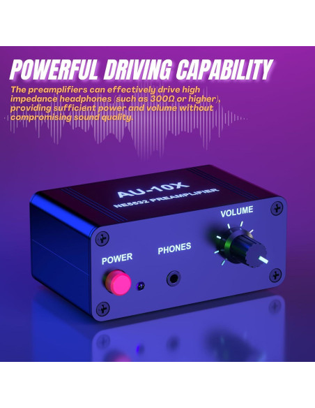 Preamplificador Phono AU-10X Genérico 20dB RCA 3.5mm