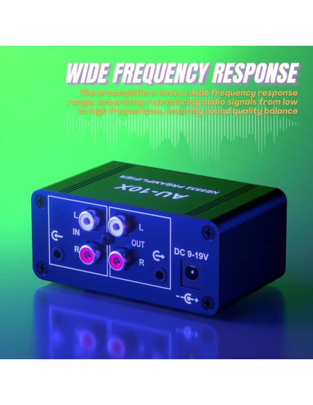 Preamplificador Phono AU-10X Genérico 20dB RCA 3.5mm