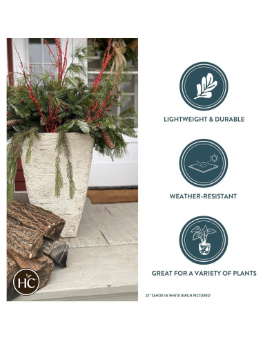 Macetero Cuadrado Alto HC Companies 40.64 cm Marrón Halcón