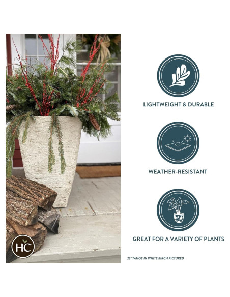 Macetero Cuadrado Alto HC Companies 40.64 cm Marrón Halcón