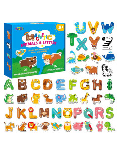 52 Piezas Letras y Animales Magnéticos SpriteGru - Juguete Educativo