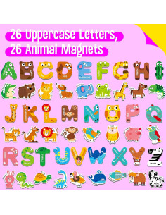 52 Piezas Letras y Animales Magnéticos SpriteGru - Juguete Educativo 2