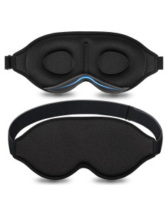 Máscara de Sueño Contorneada ToRhine 3D Ajustable Suave Negro