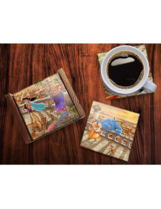 Set de 4 Posavasos de Vidrio Aladino y Jasmine Trend Setters 2