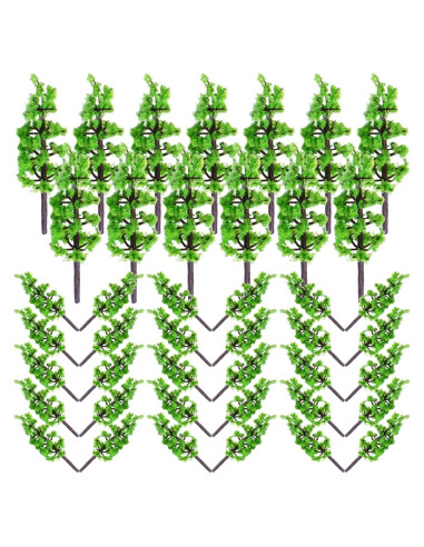100pcs Árboles Falsos Abeto SHINEOFI 5cm Verde Miniatura