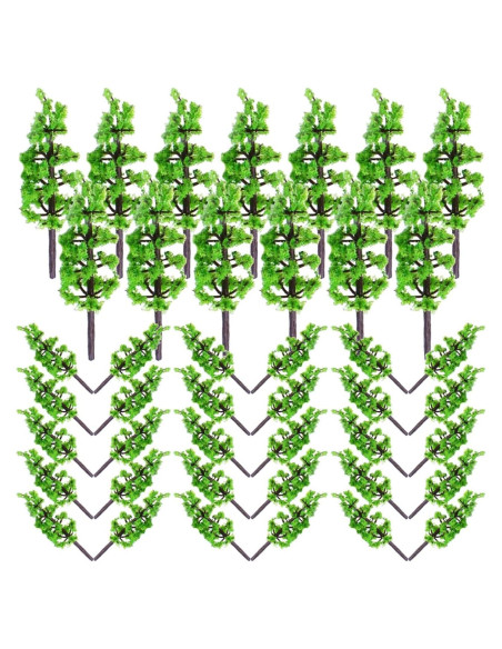 100pcs Árboles Falsos Abeto SHINEOFI 5cm Verde Miniatura