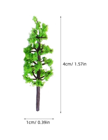 100pcs Árboles Falsos Abeto SHINEOFI 5cm Verde Miniatura