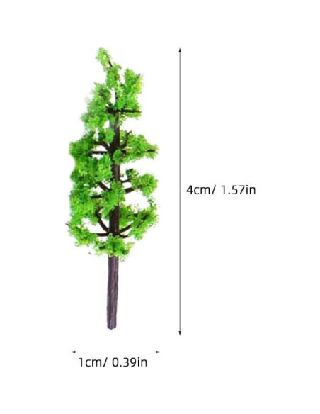 100pcs Árboles Falsos Abeto SHINEOFI 5cm Verde Miniatura