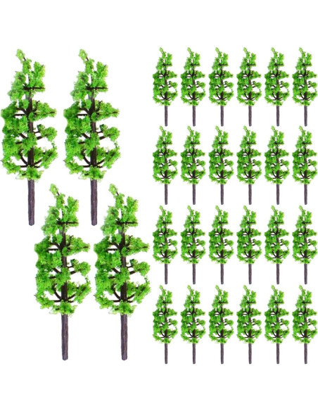 100pcs Árboles Falsos Abeto SHINEOFI 5cm Verde Miniatura