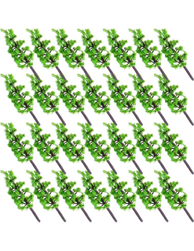 100pcs Árboles Falsos Abeto SHINEOFI 5cm Verde Miniatura