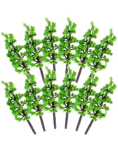 100pcs Árboles Falsos Abeto SHINEOFI 5cm Verde Miniatura