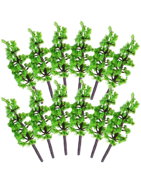 100pcs Árboles Falsos Abeto SHINEOFI 5cm Verde Miniatura