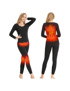 Conjunto Ropa Interior Térmica Calentada Mujer Sun Will XXL Negro