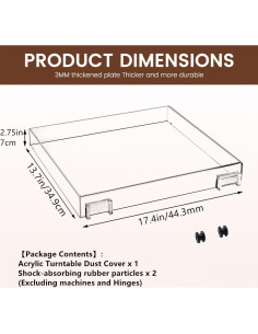 Cubierta de Polvo Acrílica Transparente para Tocadiscos AT-LP120 2