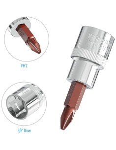 Juego de 2 Puntas Phillips PH2 FOCMKEAS 48mm Acero S2 2