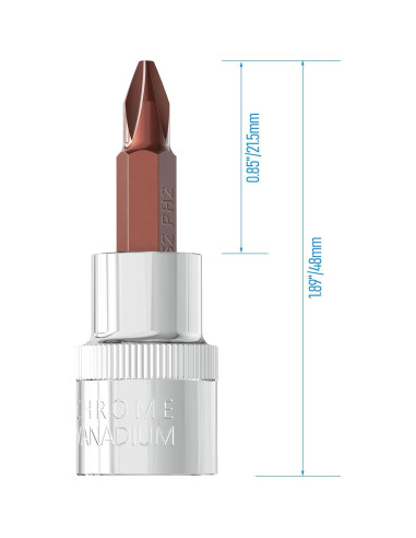 Juego de 2 Puntas Phillips PH2 FOCMKEAS 48mm Acero S2