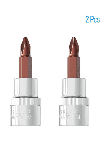 Juego de 2 Puntas Phillips PH2 FOCMKEAS 48mm Acero S2