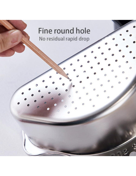 Canasta de Drenaje Triangular Acero Inoxidable iayokocc 24x15 cm