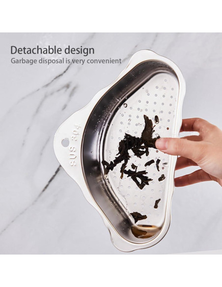 Canasta de Drenaje Triangular Acero Inoxidable iayokocc 24x15 cm