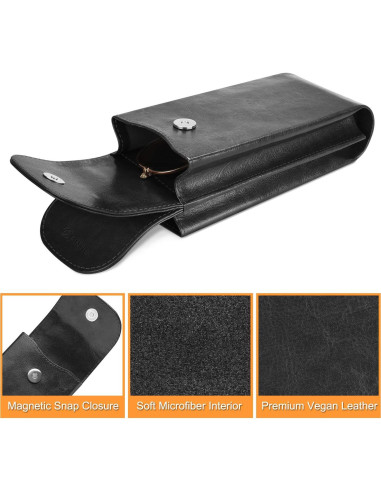 Estuche Doble para Gafas Fintie Negro con Gancho y Paños