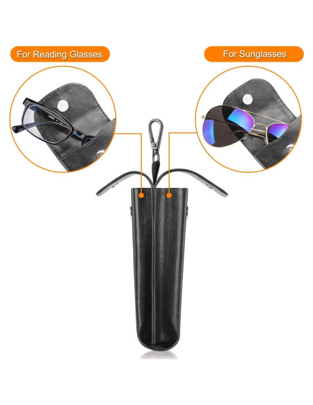 Estuche Doble para Gafas Fintie Negro con Gancho y Paños