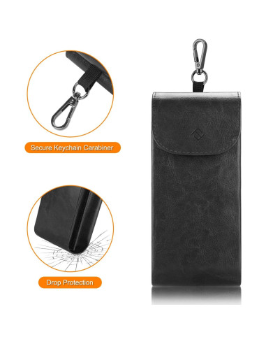 Estuche Doble para Gafas Fintie Negro con Gancho y Paños