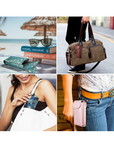 Estuche Doble para Gafas Fintie Negro con Gancho y Paños