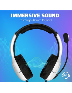 Auriculares de Juego PDP Airlite con Cable, Licencia Oficial PS5/PS4/PC, Blanco 2