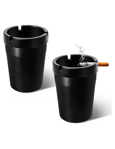 Cenicero de Coche Wuyaoyao 2PCS Autoextinguible Negro