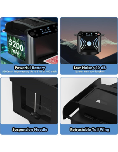 Barajador de Cartas Eolzzi MAX 6 Automático para 1-12 Jugadores