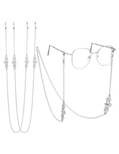 Cadena de Cristal de Murciélago Plateada para Gafas 75 cm