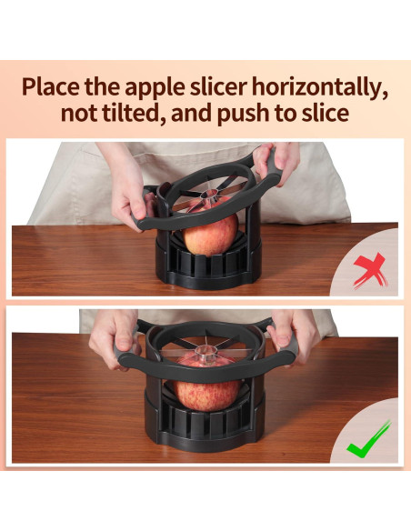 Cortador de Manzanas OOKUU 8 Cuchillas Acero Inoxidable Negro