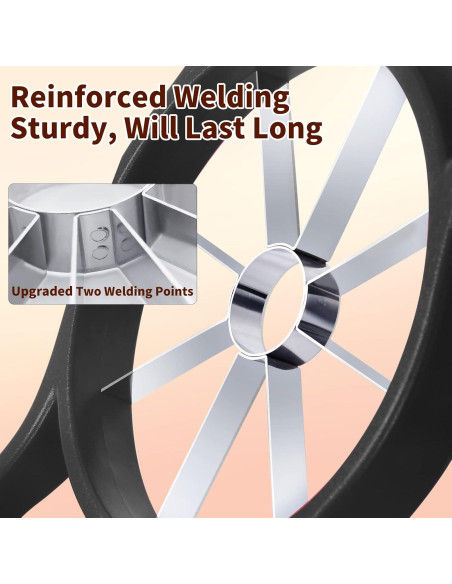 Cortador de Manzanas OOKUU 8 Cuchillas Acero Inoxidable Negro