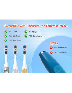 Cabezas de cepillo de dientes Spinbrush Pro Clean/Whiten - 8 Piezas 2