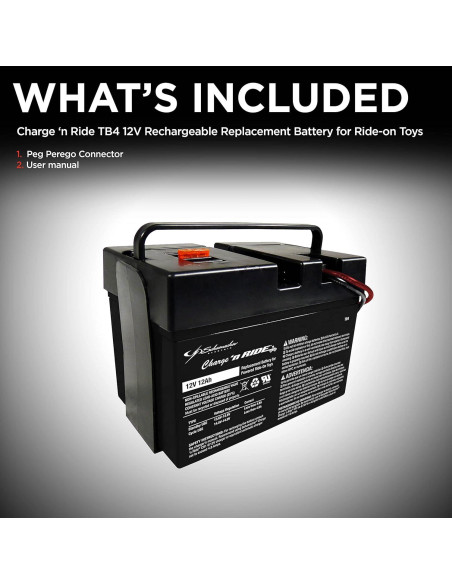 Batería recargable 12V Schumacher TB4 para juguetes Peg Perego