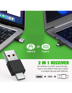 Clicker de Presentación Recargable USB C DinoFire con Luz Verde 2
