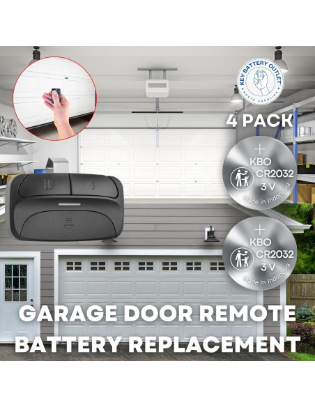 Baterías CR2032 Litio 3V - Paquete de 4 para Abridores de Garaje