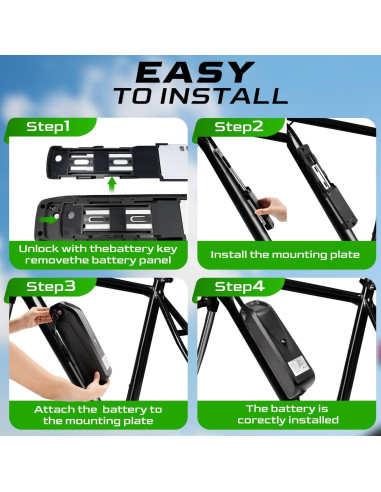 Batería de Litio 48V 12.5Ah CXZCXZ para Bicicletas Eléctricas