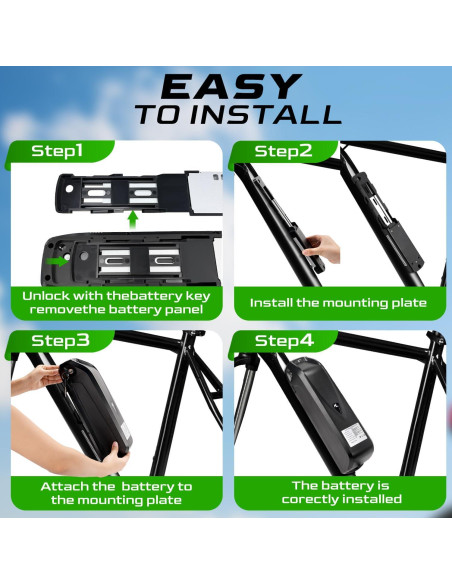 Batería de Litio 48V 12.5Ah CXZCXZ para Bicicletas Eléctricas